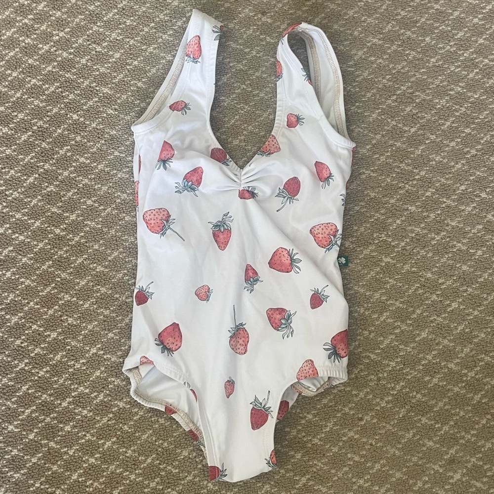 luckyleo ballet and dance leotard strawberry print
